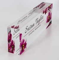 Plaque Signalétique De Bureau Personnalisé Imprimé sur Premium En Verre Acrylique Transparent Bloc Concepteur Unique Plaques Nominatives pour Bureaux Accessoires