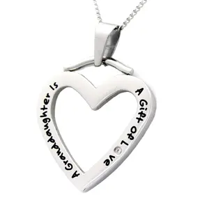 Ожерелье с кулоном в форме сердца Loordon A grandдочь-подарок, кулон с кубическим цирконием-ожерелье для внучки