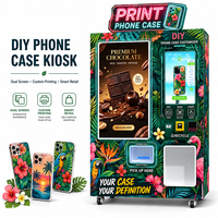 Máquina expendedora de fundas para teléfonos con diseño personalizado, máquina expendedora de fundas para teléfonos con impresión, pantalla dual para cines y centros comerciales
