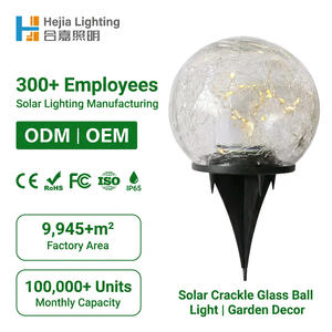 Luces Solares Decorativas para Jardín, Globos Solares de Vidrio Agrietado, Luces Esféricas Blancas Cálidas Impermeables Mejoradas para Césped - Product Image 1