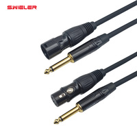 1.5m Audio Xlr Mâle à 1/4 Pouces Ts Mono Asymétrique Microphone Câble Adaptateur Plaqué Or Broche Soudure Cuivre 6.35mm vers Xlr Câble