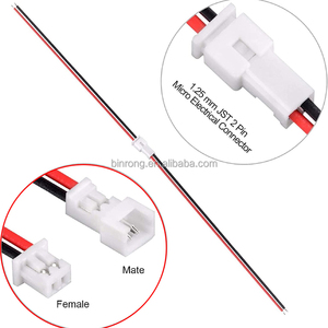 Konektor JST 1.25mm 2 Pin Micro Male Female dengan Kabel Kawat Merah Hitam - Product Image 2