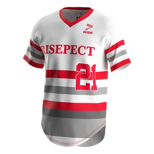 Vente en gros de maillots de baseball brodés pour hommes, uniformes de mode, chemises de baseball roses - Product Image 1