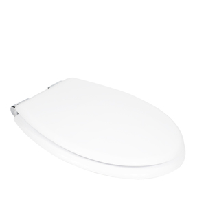 Siège de toilette en bois blanc 36x43cm avec mécanisme de fermeture douce - Product Image 3