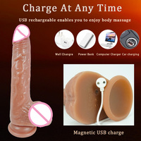 10-Frequenz Vibrations-G-Punkt-Heizdildo mit realistischem Penis, weich, wasserdicht, mit Kugel-Saugnapf, Fernbedienung, Silikon, für Frauen