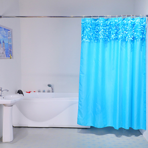 <span class=keywords><strong>Tissu</strong></span> Polyester <span class=keywords><strong>Déperlant</strong></span> Design Fantaisie Bleu 3D Feuilles Décoratives Rideau De Douche Pour Salle De Bain - Product Image 2