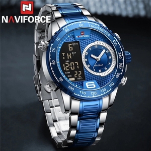 Giải phóng mặt bằng giới hạn thời gian và số lượng Naviforce 9199 xem sang trọng thể thao chronograph người đàn ông Đồng hồ Đồng hồ kỹ thuật số hiển thị đôi người đàn ông - Product Image 1