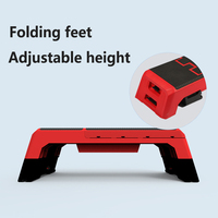 Plateforme de fitness multifonctionnelle 2 en 1 pour entraînement à domicile : stepper aérobique et banc d'haltères pliable inclinable et déclinable