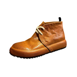 Bottes Martin en cuir lavé pour hommes Qhccid, mi-hautes, à semelle épaisse, rehaussantes, décontractées, marron - Product Image 2