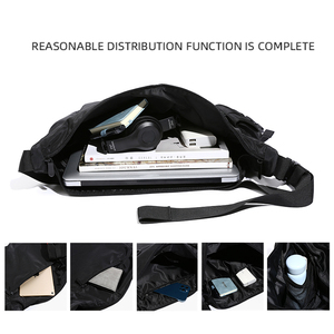 Sacs messagers de style coréen pour hommes et femmes, grand sac de voyage décontracté, sac à bandoulière en nylon imperméable pour ordinateur portable - Product Image 5