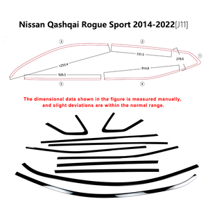Accesorios de coche puerta negra ventana cromada moldura decorativa tira embellecedora para Nissan <span class=keywords><strong>Qashqai</strong></span> Rogue Sport 2017 - Product Image 5