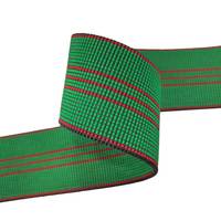Sangle de rembourrage durable verte 50 mm rayée en PP, sangle élastique en caoutchouc malaisien pour meubles, canapé, siège, lit