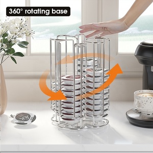 Organizzatore Moderno Girevole in Metallo Cromato per Capsule di Caffè, Portacapsule Multifunzione Rettangolare in Ferro per Tassimo - Product Image 2
