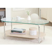 Tables basses modernes TMG-K90 en MDF, verre trempé et tubes en fer électroplaqué pour salon et mobilier de maison – Vente en gros