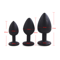 Vibromasseur anal en silicone MUQU pour adultes (noir/rose) Masturbateur à triple diamètre