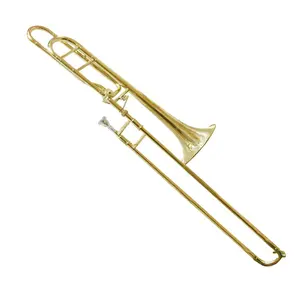Trombón Tenor SEASOUND OEM JYTB506, Instrumento Musical <span class=keywords><strong>de</strong></span> Latón con Vara <span class=keywords><strong>de</strong></span> Afinación Dorada, Clave Bb/F - Product Image 1