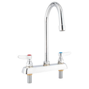 Robinet mélangeur contemporain à double trou et double température pour cuisine/salle de bain, robinet d'eau chaude et froide classique pour hôtels, usage domestique et commercial - Product Image 1