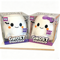 Jouet Squishy Fantôme d'Halloween Mignon Anti-Stress, Idéal pour Enfants et Adolescents, Cadeau de Fête - Vente Flash