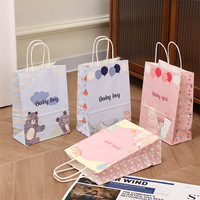 Sac cadeau en papier kraft pour le premier anniversaire de bébé, sac fourre-tout avec emballage cadeau, personnalisation possible