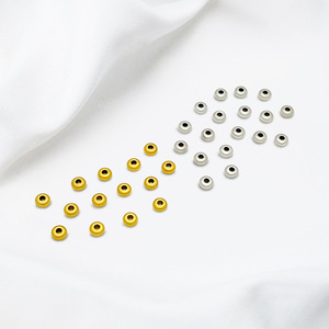 Alloy Round Loose Beads Gold Silver Plated Spacers For Bracelet Making Jewelry Findings - Product Image 2