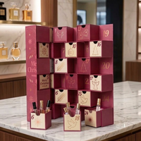 Boîte de calendrier de l'Avent personnalisée 24 jours, compte à rebours de Noël, boîte vide remplissable, tiroir double porte, emballage cadeau pour bijoux
