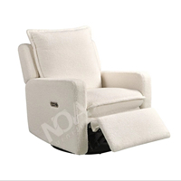 Fauteuil inclinable électrique moderne en tissu bouclé avec port USB, fauteuil pivotant à bascule pour chambre d'enfant