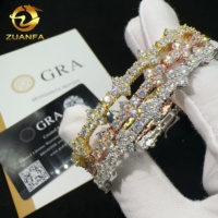 Bracelet Chaîne de Tennis Hip-Hop en Argent Sterling 925 Moissanite VVS Diamant de Laboratoire "Iced Out" Très Vendu