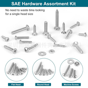 304 Stainless Steel Screw Set 845pcs Phillips Head Self Tapping Screws Bolts Nuts Washers Assortment <b>Kit</b> For <b>Diy</b> Repair - Product Image 3