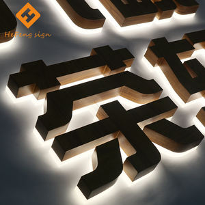 Sinal de loja com letras luminosas de madeira retroiluminadas de alta qualidade personalizado para logotipo de madeira LED - Product Image 4
