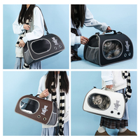 Sac de transport pliable et respirant pour animaux de compagnie, sac à main transparent pour chat avec bandoulière réglable