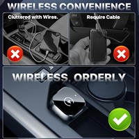 Adaptateur sans fil CarPlay Android Auto 2-en-1, dongle Plug & Play, reconnexion automatique, mini USB compatible iPhone Android Bluetooth/Wi-Fi