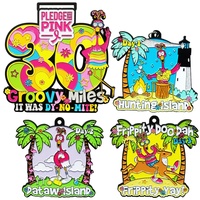 Medallas Deportivas Personalizadas de Metal para Concientización sobre el Cáncer de Mama, Premios Temáticos para Actividades, Medallas Deportivas con Corte a Troquel, Venta al Por Mayor de Fabricantes