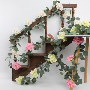 Artificial Hydrangea Vines 178cm White Pink Green Plastic <b>Wedding</b> Home Decor Indoor Ceiling Pipe Concealment - Product Image 2