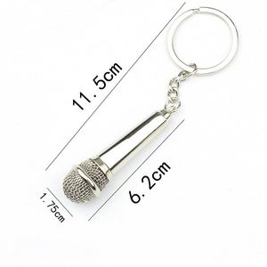Creative Souvenir Gifts 3D Metal Microphone Shape <b>Keychain</b> Can Open Put Note Into the Mike Gold Silver Color Keyring - Product Image 2