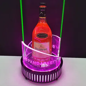 Logo personnalisé Hennessy VIP Laser LED boîte de nuit boîte de nuit Champagne Glorifier Service bouteille présentateur pour Bar