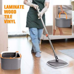 360 lau và xô thiết lập với vắt sạch sẽ và bẩn tách ra hệ thống làm sạch sàn sợi nhỏ Bụi Lau - Product Image 1