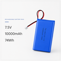 Paket Baterai Lithium Polymer LiPo 7.5V 10000mAh Isi Ulang Kustom OEM dengan Konektor 2 Pin untuk Elektronik Portabel