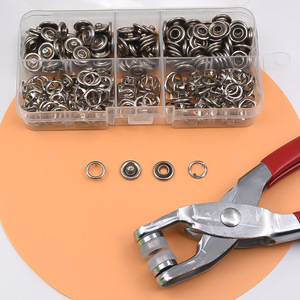 Boutons-pression plaqués lavables de 9,5 mm avec anneaux à griffes, kit d'installation à 5 griffes avec pince - Product Image 1