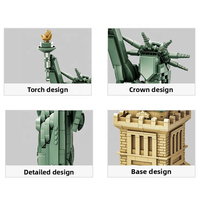 Modelo de la Estatua de la Libertad para Armar, Juguete de Bloques de Construcción de Arquitectura Mundialmente Famosa, Set 5227 de Piezas Pequeñas para Adultos