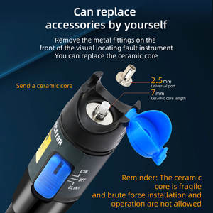 เครื่องทดสอบสายเคเบิลใยแก้วนำแสง5mW เครื่องตรวจจับความผิดเลเซอร์แสงสีแดงเครื่องติดตามตำแหน่ง1-5กม. ปากกาทดสอบไฟเบอร์ออปติก - Product Image 6