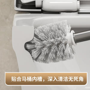 Support de brosse de toilette minimaliste rectangulaire gris facile à nettoyer avec emplacement pour brosse à dents et rangement pour tasses - Product Image 5