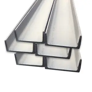 A36 Ss400 Q235B Perfil de metal de hierro Unqual acero al carbono U haz Canal C de acero dulce laminado en caliente para material de construcción