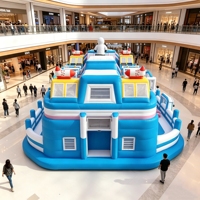 Parc de sport gonflable de qualité commerciale, grand château gonflable, aire de jeux rebondissante, imperméable, ignifuge, capacité de 100 personnes pour l'intérieur