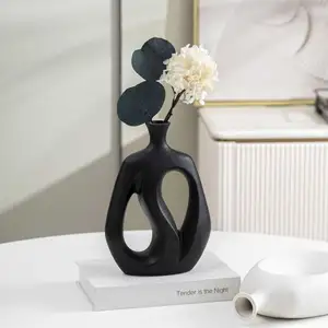 Harga pabrik grosir vas dekoratif buatan tangan vas bunga porselen vas keramik Modern minimalis kreatif Nordik