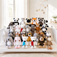 Fabricant de jouets en peluche doux sur le thème des animaux de la jungle, ensemble de peluches personnalisables avec logo pour boutique de souvenirs, commande en gros, série mixte