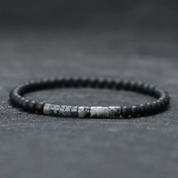 Bracelet en acier inoxydable plaqué argent 4 mm, unisexe, méditation, yoga, mariage, fête, anniversaire, cadeau pour couple