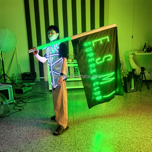 Logo personnalisé service VIP bannière éclairée rechargeable drapeau LED support de sac à dos publicité drapeau rougeoyant pour bar salon boîte de nuit - Product Image 2