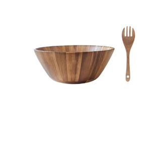 Tazón para mezclar de madera de acacia de 12 pulgadas, tazón redondo de madera para ensalada, frutas y verduras, apto para lavavajillas. - Product Image 5