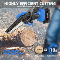 Hehui 20V batterie au Lithium sans brosse Mini scie à chaîne travail du bois scie d'élagage électrique sans fil