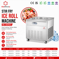 Machine à rouleaux de glace en acier inoxydable NC110S pour la préparation de morceaux de yaourt, rouleaux de yaourt et neige glacée à usage commercial